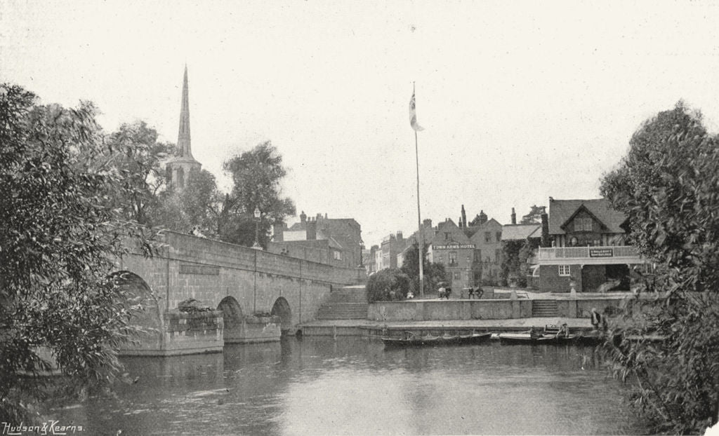 OXON. Wallingford bridge 1897 old antique vintage print picture
